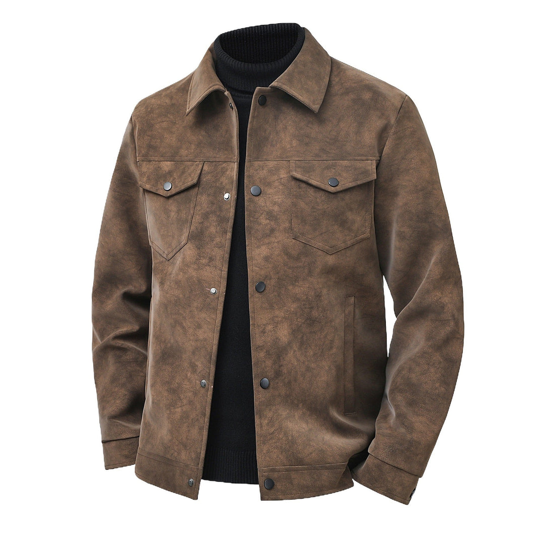 Veste Homme Vintage Coupe Structurée – Finition Mate Fermeture Boutonnée