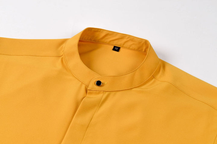 Chemise Homme à Col Mao et Manches Longues – Coupe Slim Tailleur Légère