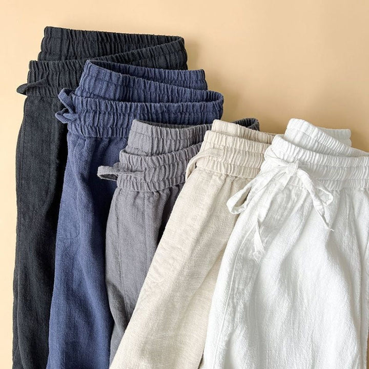 Pantalon Décontracté Homme en Lin – Coupe Droite Respirante Décontractée