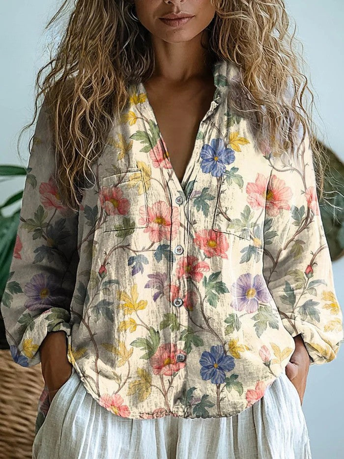Joséphine — Blouse Vintage à Imprimé Floral