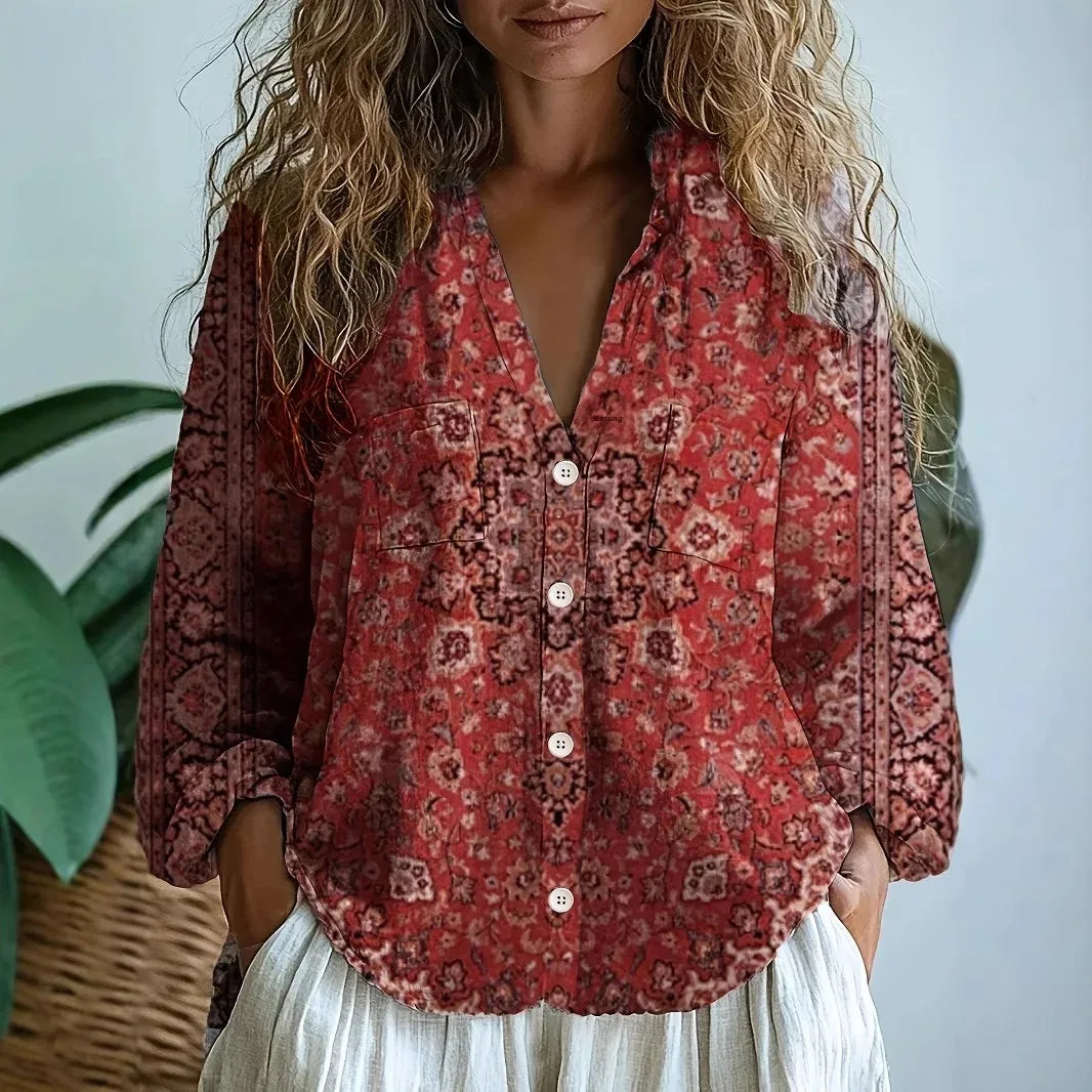 Rosalie — Blouse Brodée à Manches Longues