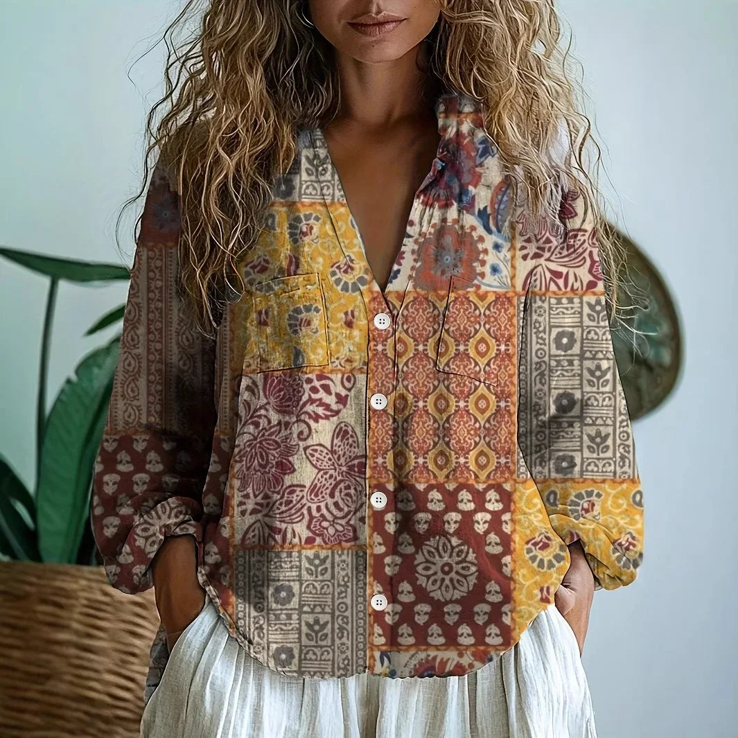 Rosalie — Blouse Brodée à Manches Longues