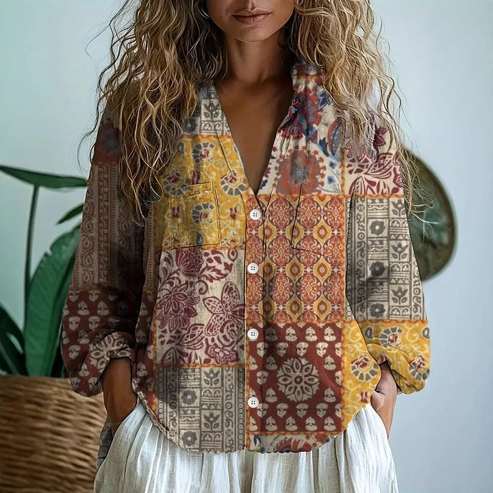 Rosalie — Blouse Brodée à Manches Longues