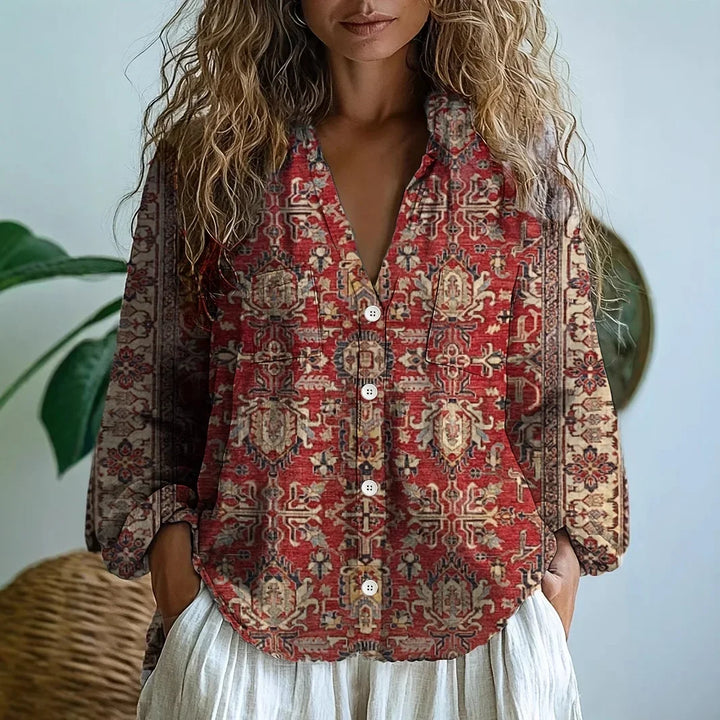 Rosalie — Blouse Brodée à Manches Longues