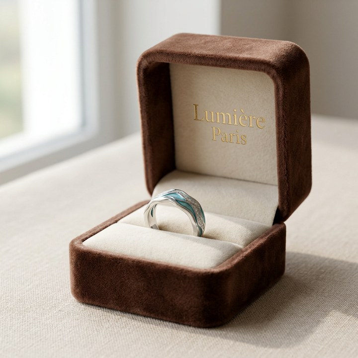 Bague Ondes Turquoises en Argent