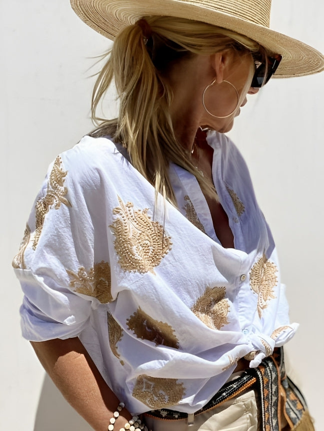 Chemise Imprimée Légère de Vacances Femme – Blouse d&