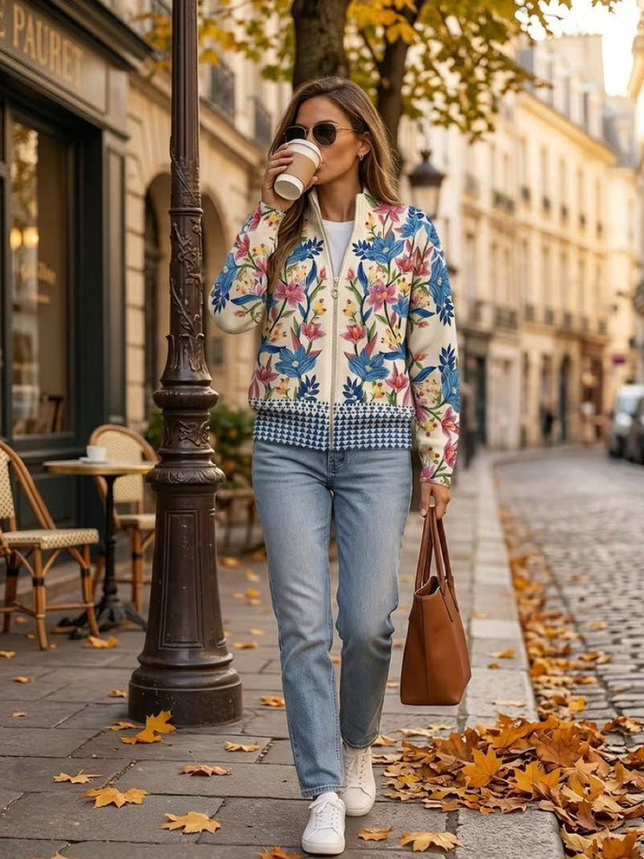 Tabitha™ | Cardigan Zippé Floral du Jardin Botanique
