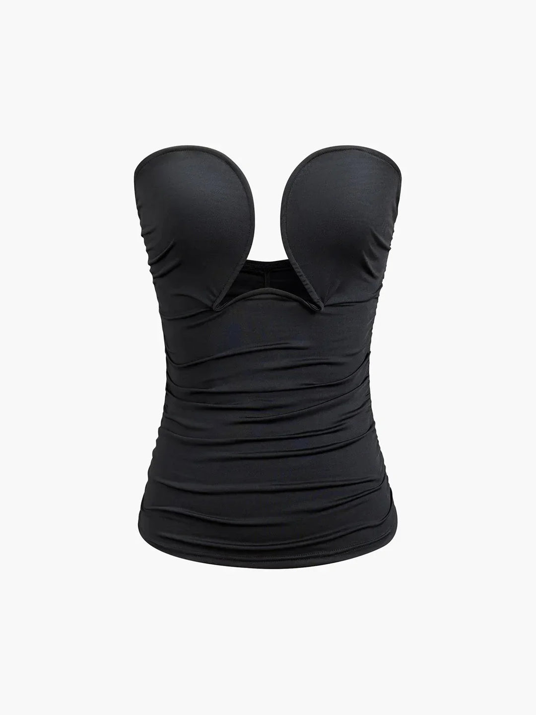 Top corset noir femme à décolleté cœur