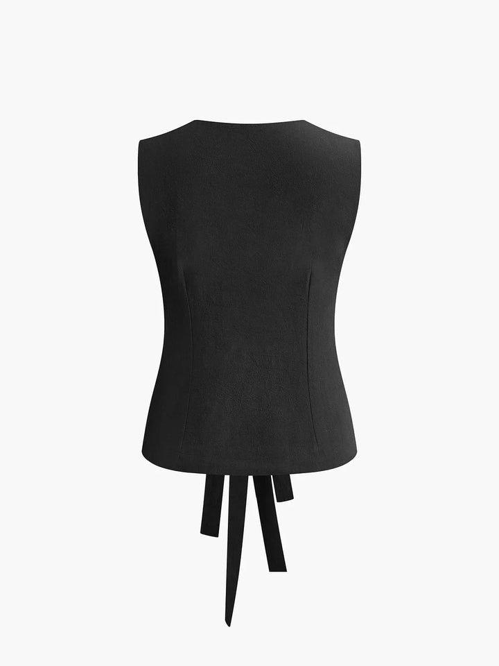 Top femme sans manches avec nœuds ajustables dans le dos