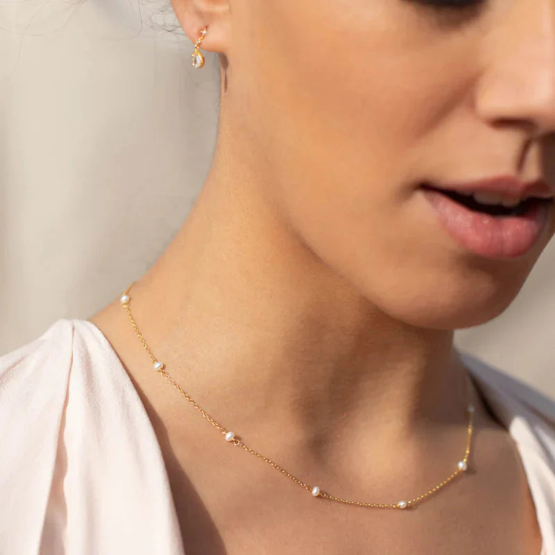Collier perles d’eau douce doré