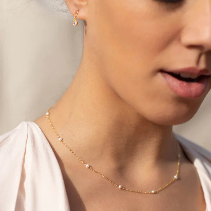 Collier perles d’eau douce doré